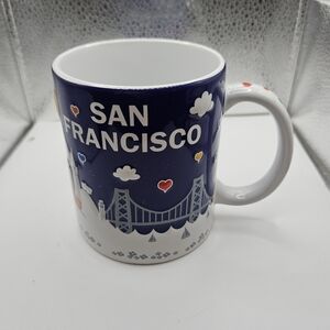 San Francisco Souvenir Mug - Blue and White Dimensional, Perfect For Pride LGBTQ